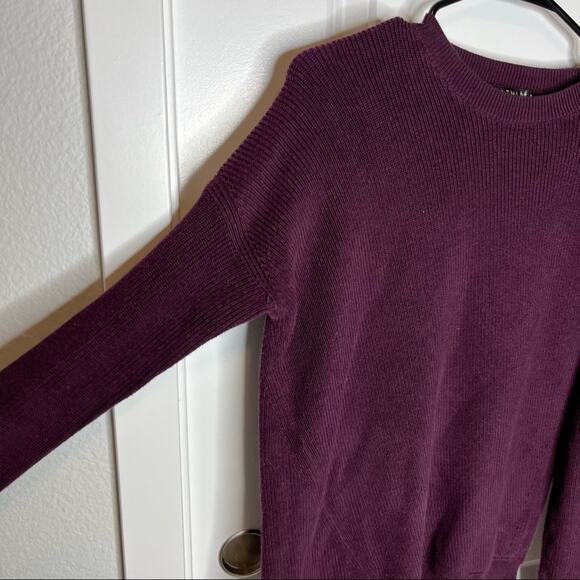 Athleta Rest Day Asymmetric Hem Crewneck Sweater Burgundy Size XXS - Picture 4 of 8